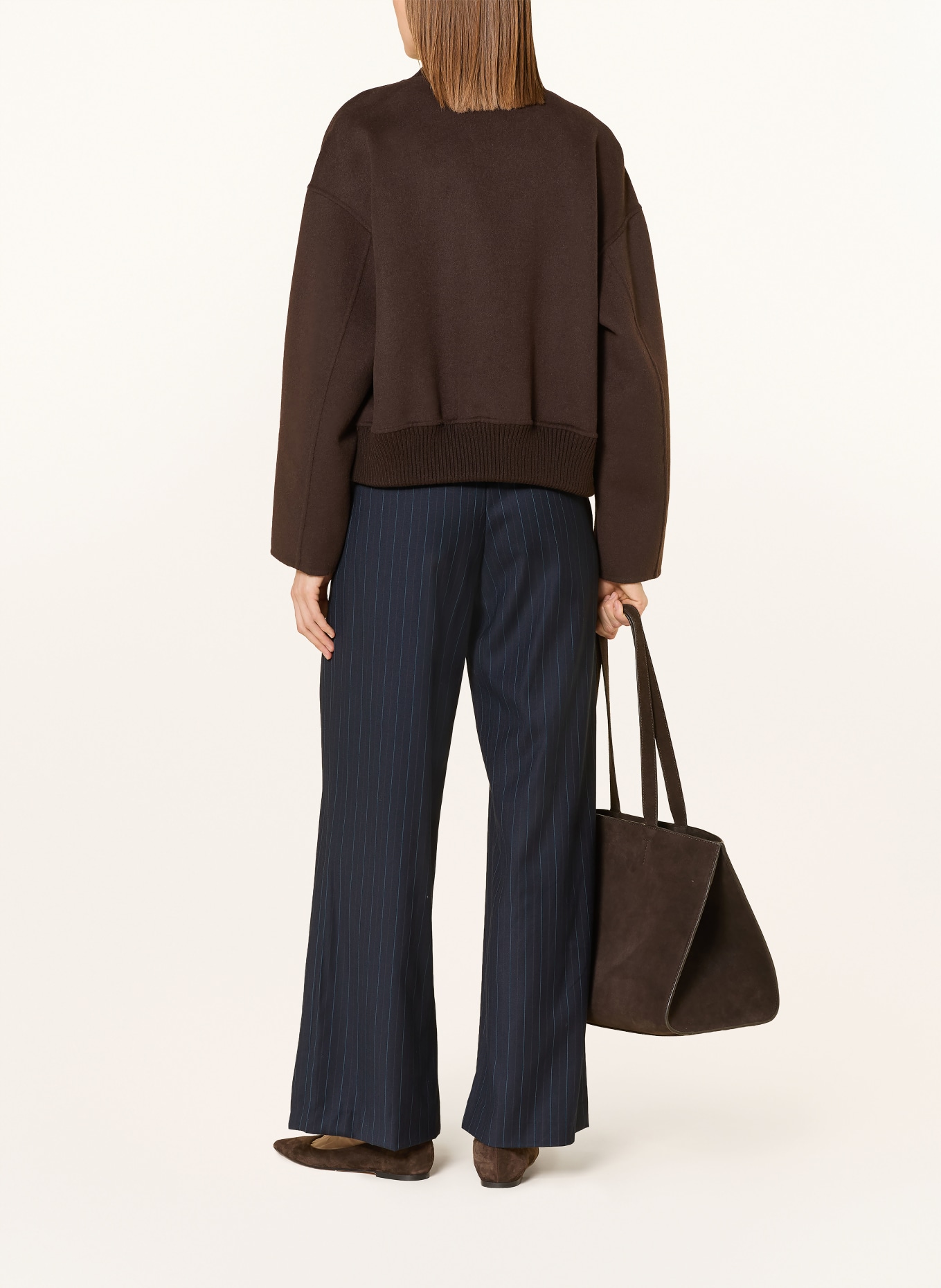 Y.A.S. Spodnie z materiału typu marlene: GRANATOWY