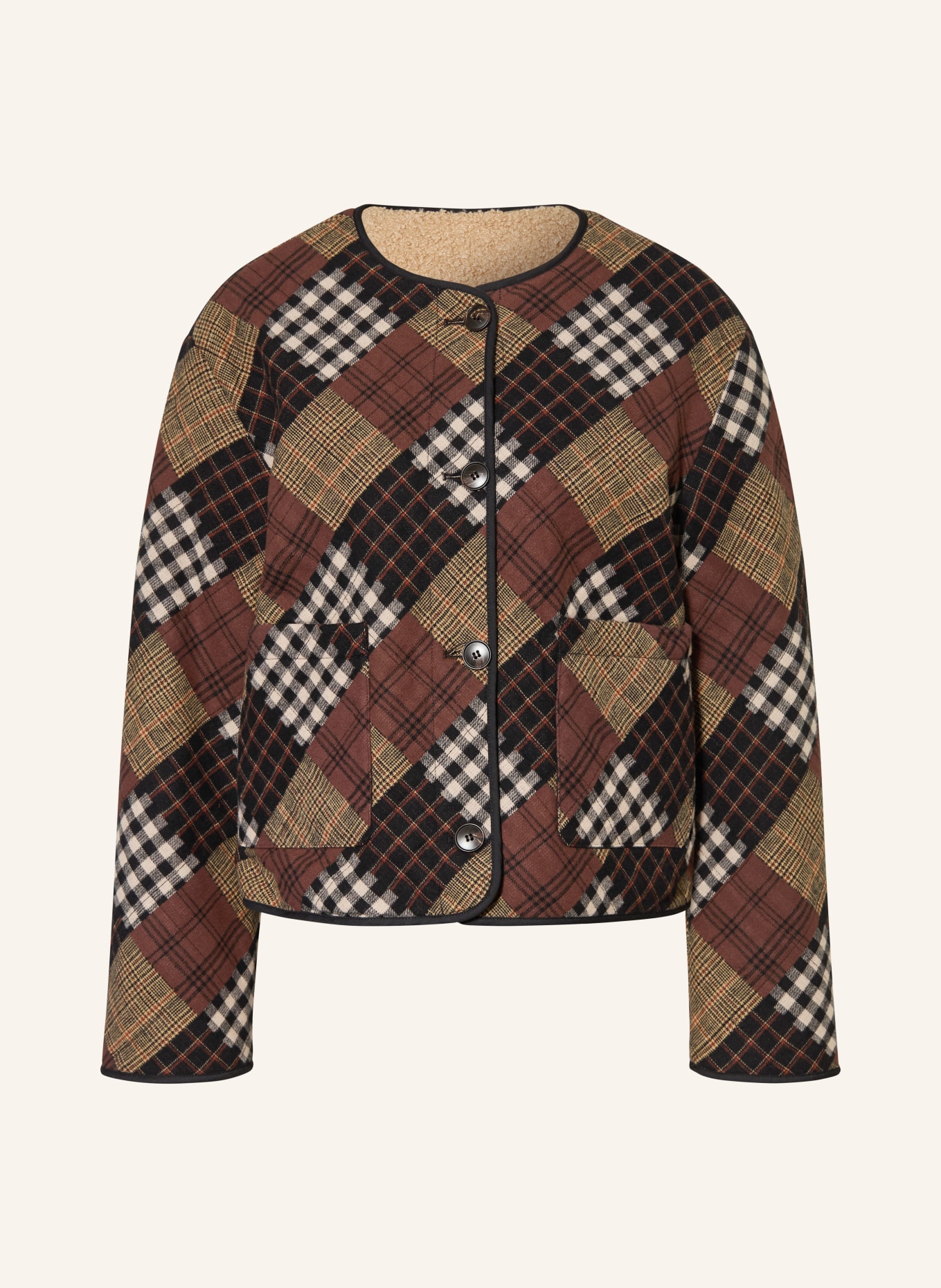 Y.A.S. Overjacket zum Wenden: BRAUN / HELLBRAUN / SCHWARZ