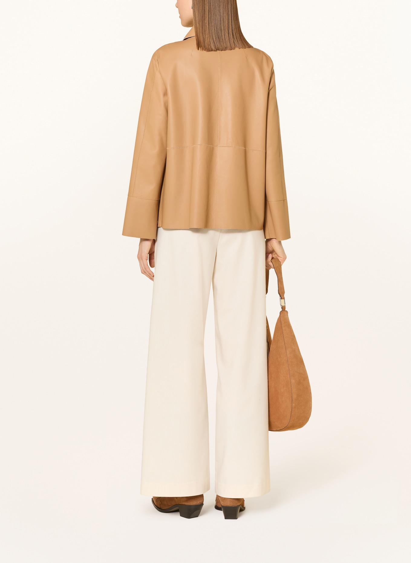 MILESTONE Kožená bunda MSSELMA: SVĚTLE HNĚDÁ