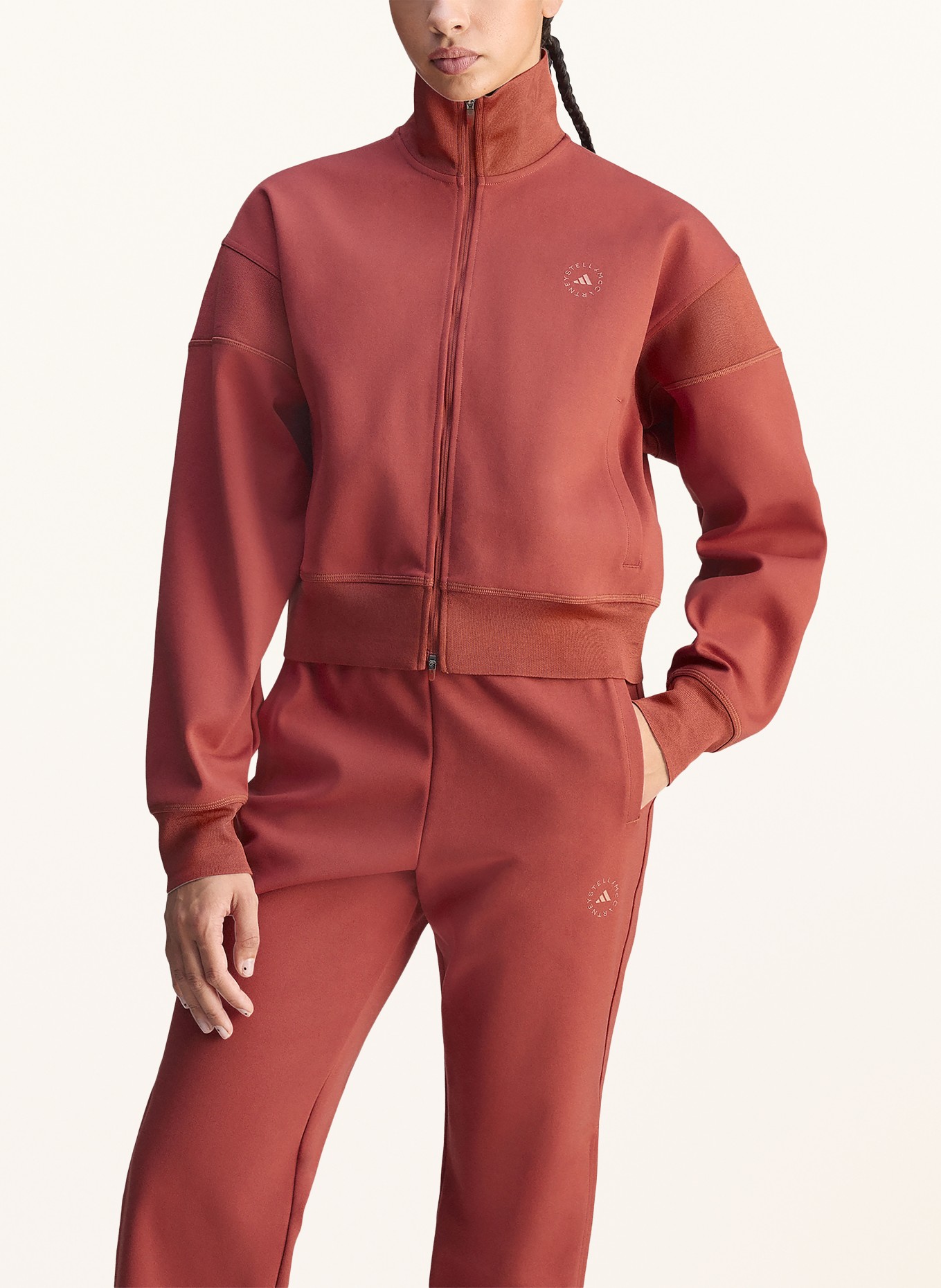 adidas by Stella McCartney Kurtka treningowa ASMC KNITTED: CIEMNOCZERWONY