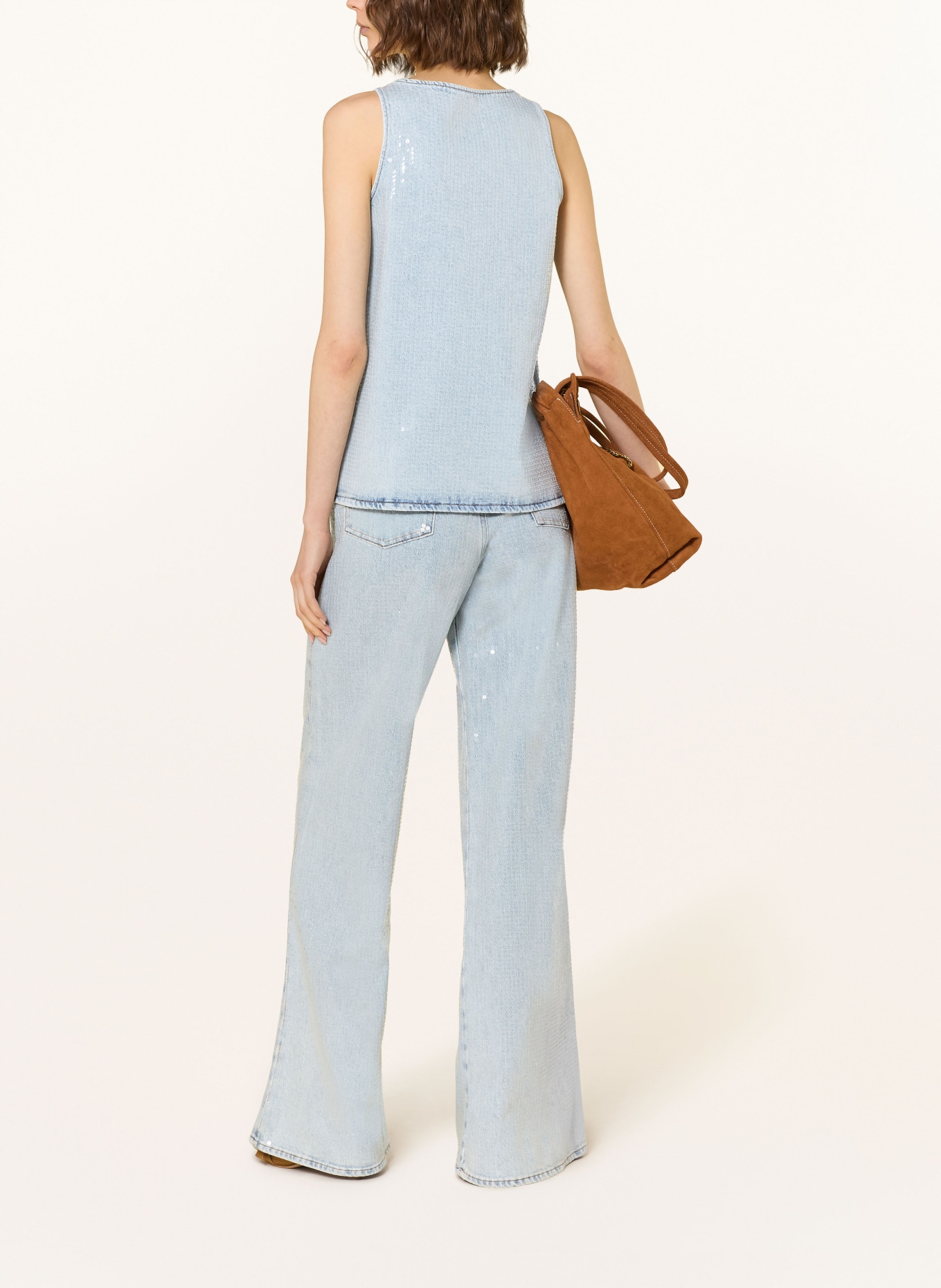 7 for all mankind Džínová sukně s flitry: TMAVĚ MODRÁ