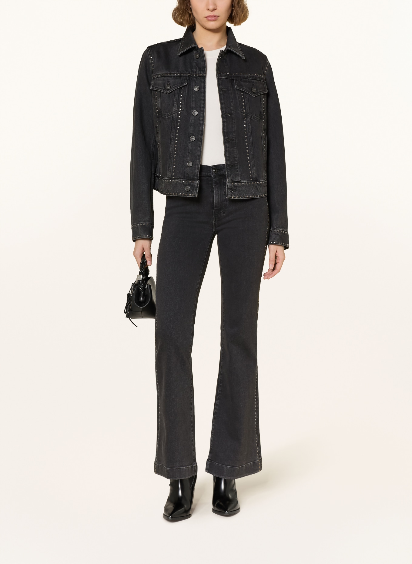 7 for all mankind Jeansjas ADI TRUCKER met studs: 1ZN Nightscape With Studs