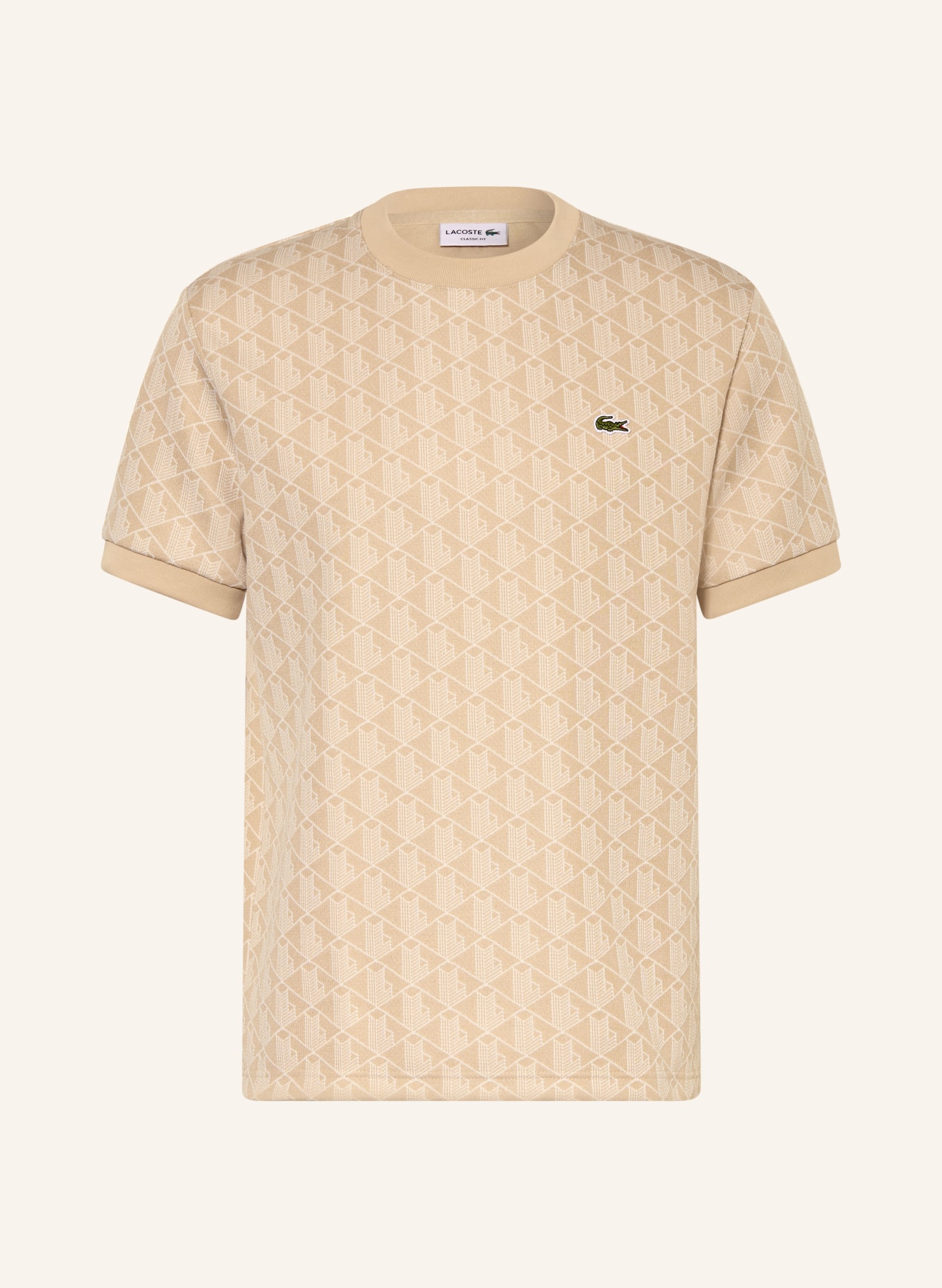LACOSTE T-Shirt: BEIGE / CREME