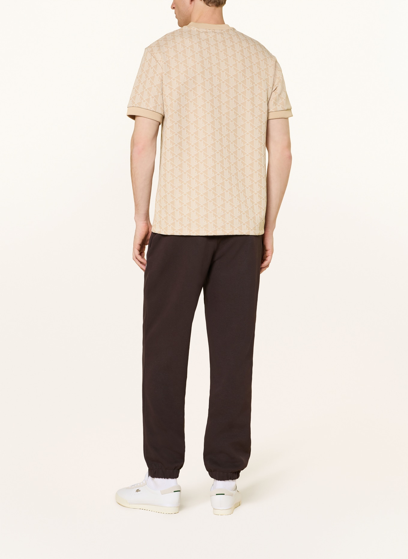 LACOSTE T-Shirt: BEIGE / CREME