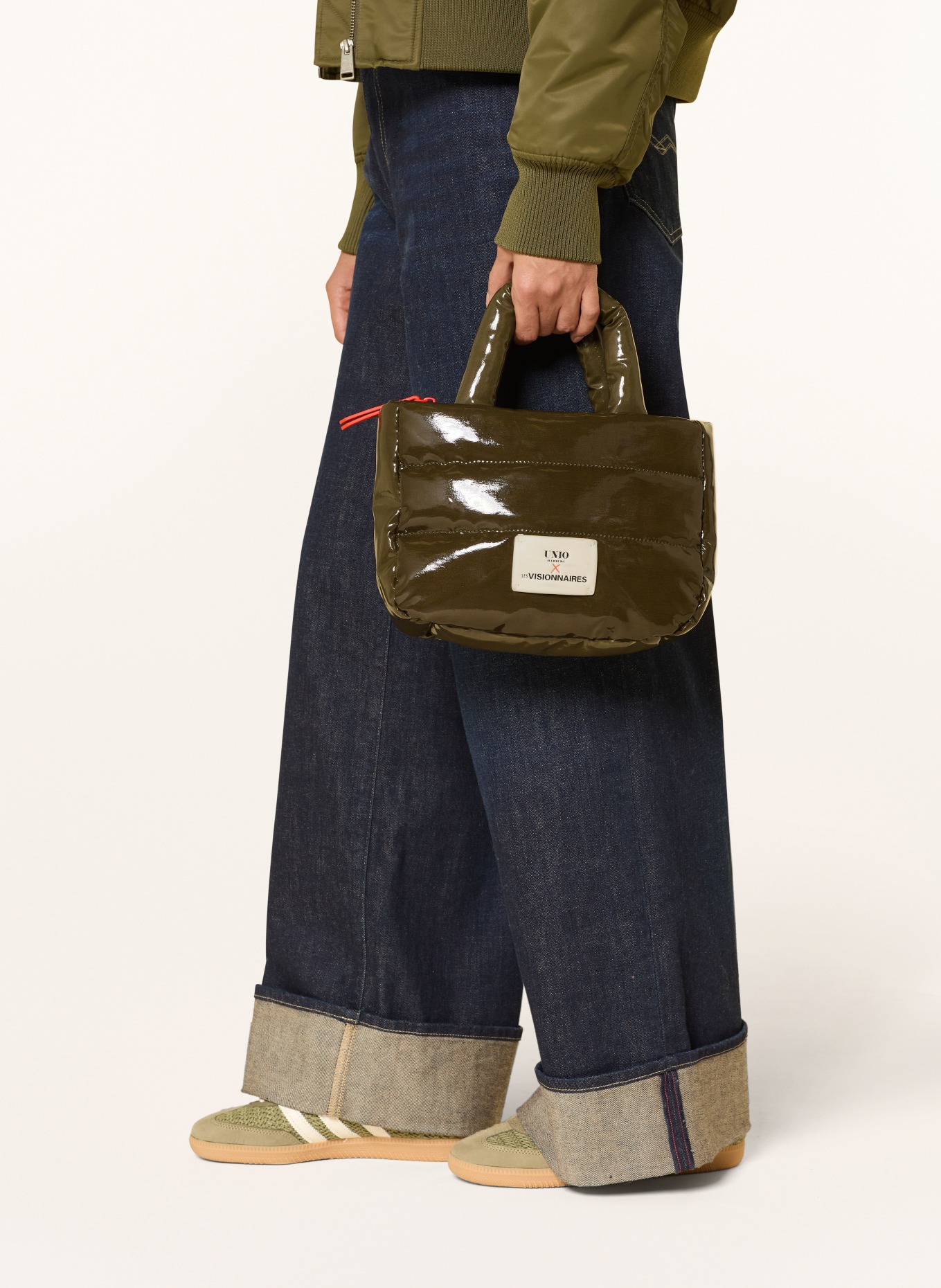 UNIO Kabelka CORTINA: ZELENÁ / ORANŽOVÁ