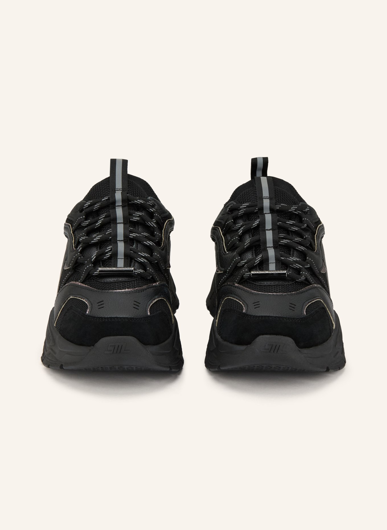 STEVE MADDEN Tenisky ANIMATES-E: ČERNÁ / STŘÍBRNÁ