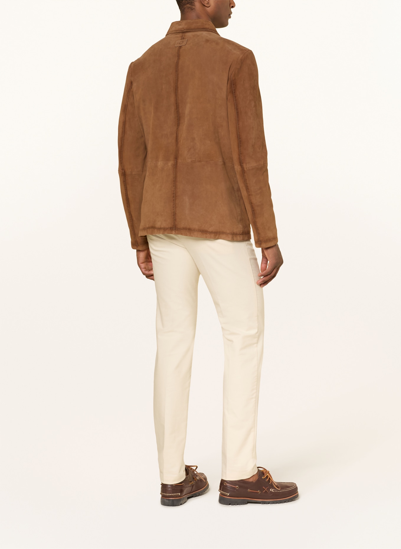 MILESTONE Kožená bunda MSEMIL: HNĚDÁ