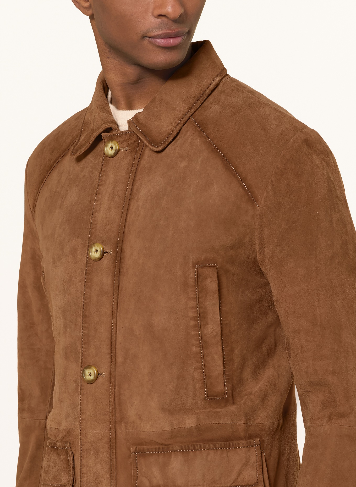 MILESTONE Kožená bunda MSEMIL: HNĚDÁ