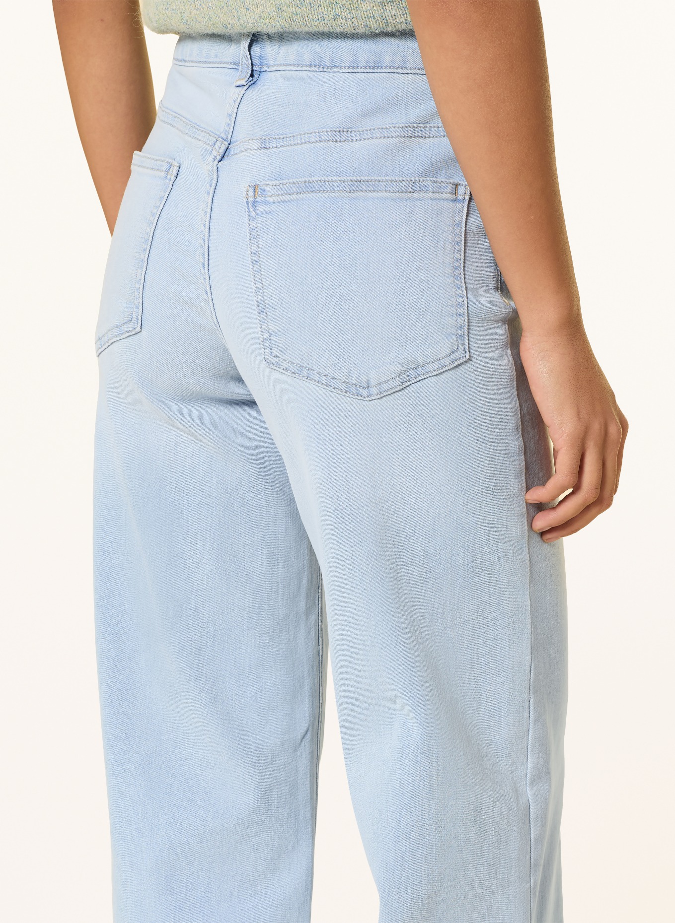 ONLY Wide Leg Jeans: Light Blue Bleached Denim