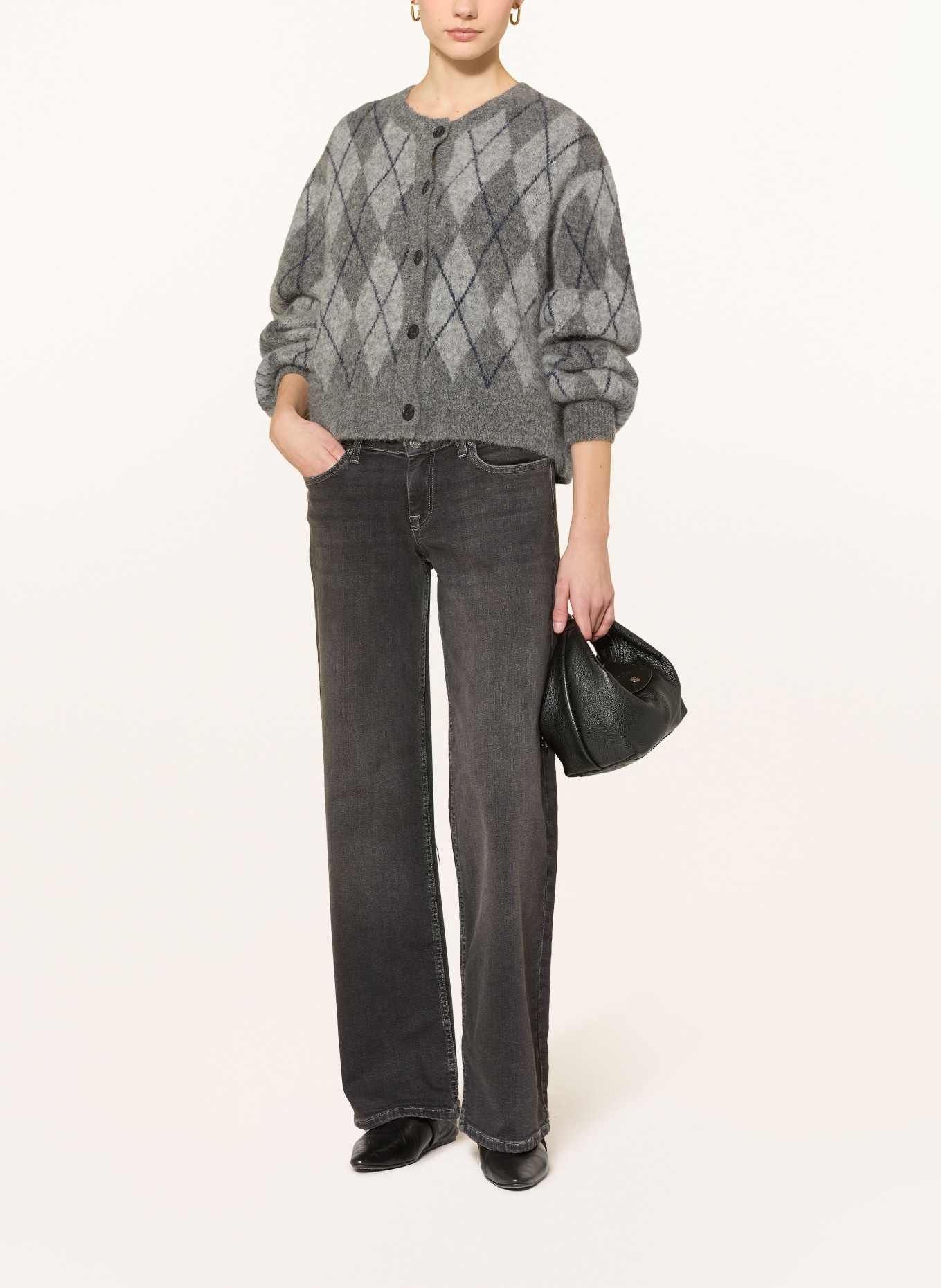 ONLY Wide Leg Jeans: Washed Black/RG