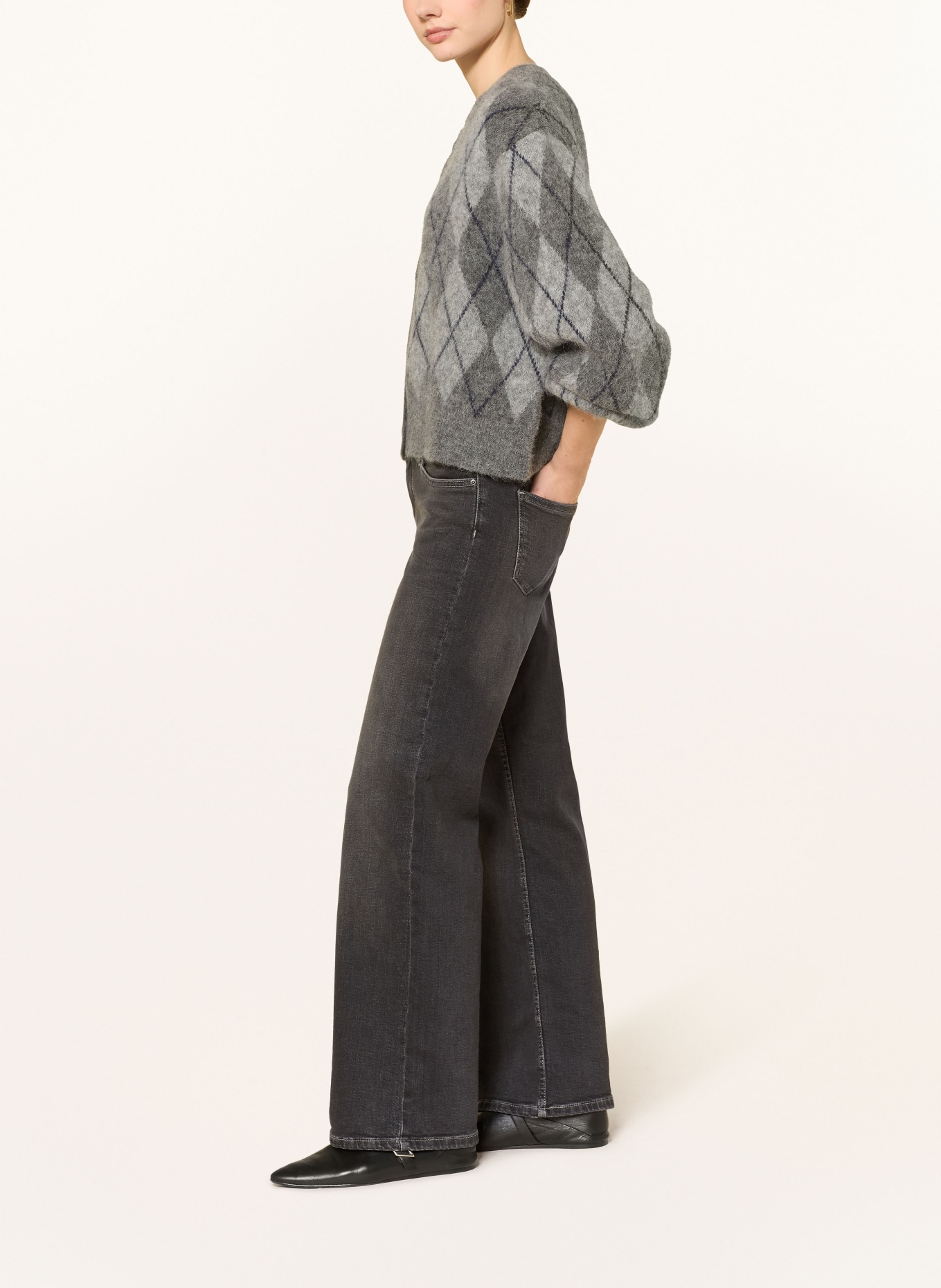 ONLY Wide Leg Jeans: Washed Black/RG