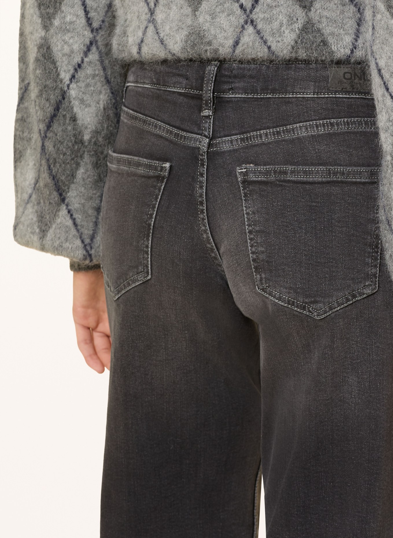 ONLY Wide Leg Jeans: Washed Black/RG