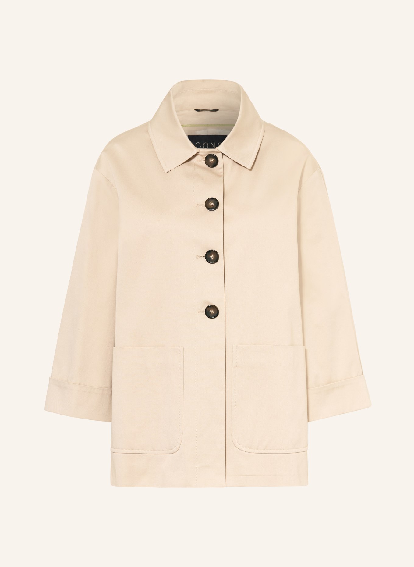 ICONS CINZIA ROCCA Overjacket with 3/4 sleeves: LIGHT BROWN