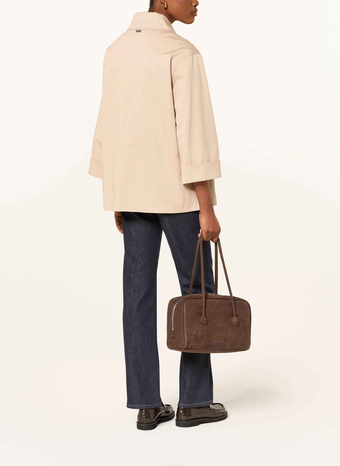ICONS CINZIA ROCCA Overjacket with 3/4 sleeves: LIGHT BROWN