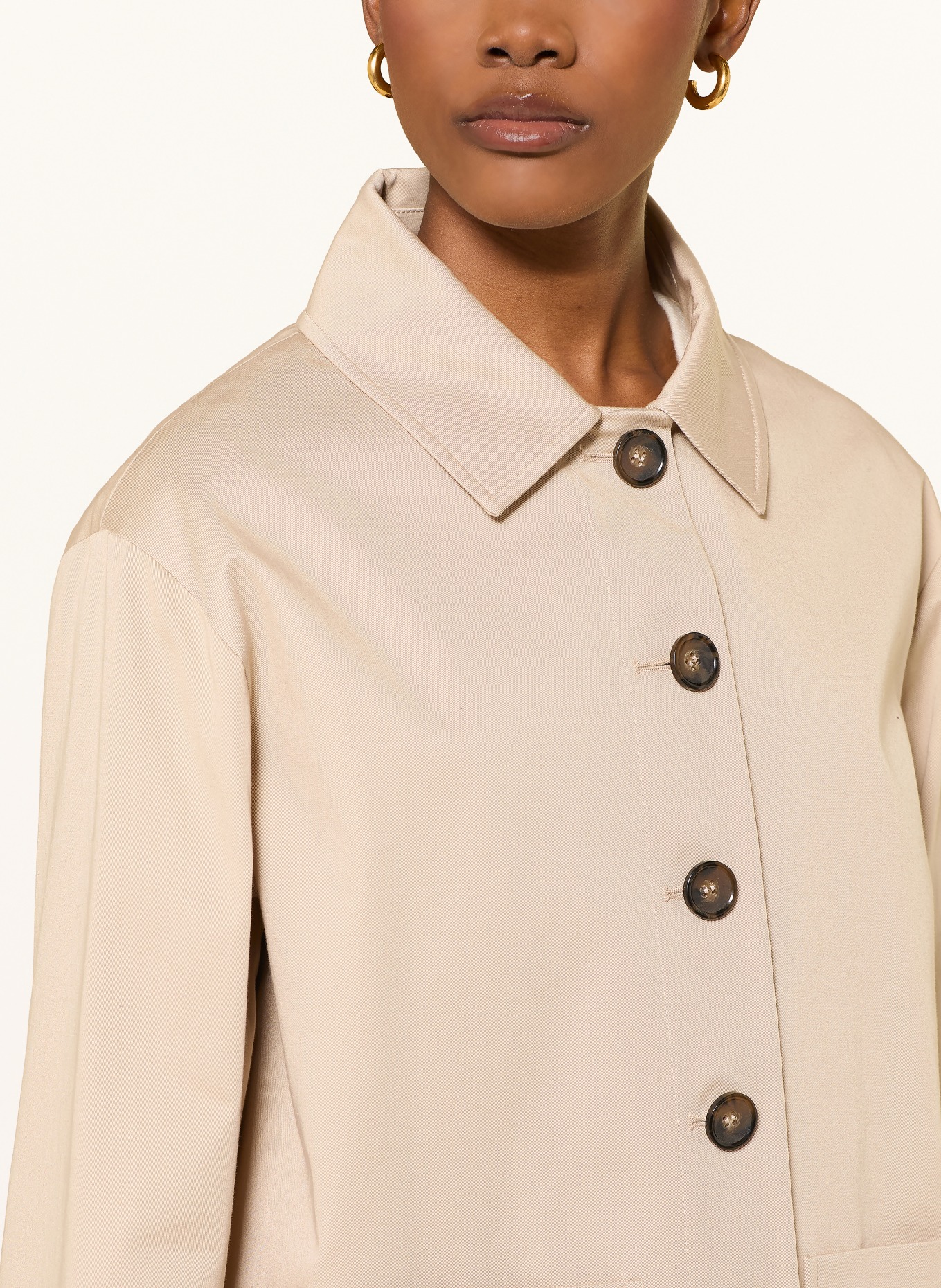 ICONS CINZIA ROCCA Overjacket with 3/4 sleeves: LIGHT BROWN