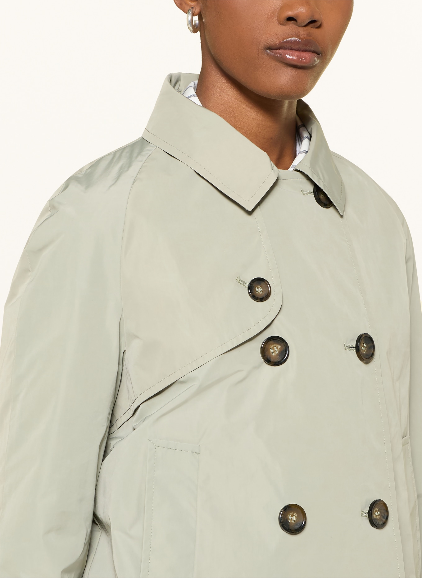 ICONS CINZIA ROCCA trenchcoat: OLIVOVÁ