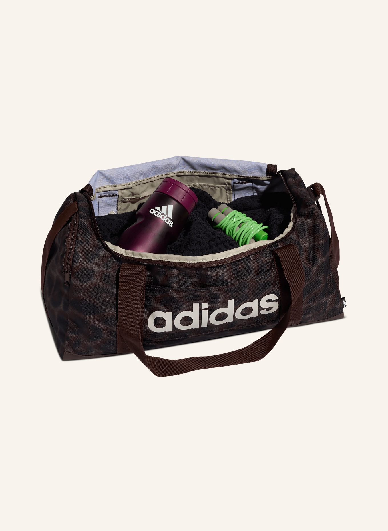 adidas Sporttasche LINEAR GRAPHIC DUFFEL SMALL: DUNKELBRAUN / BRAUN