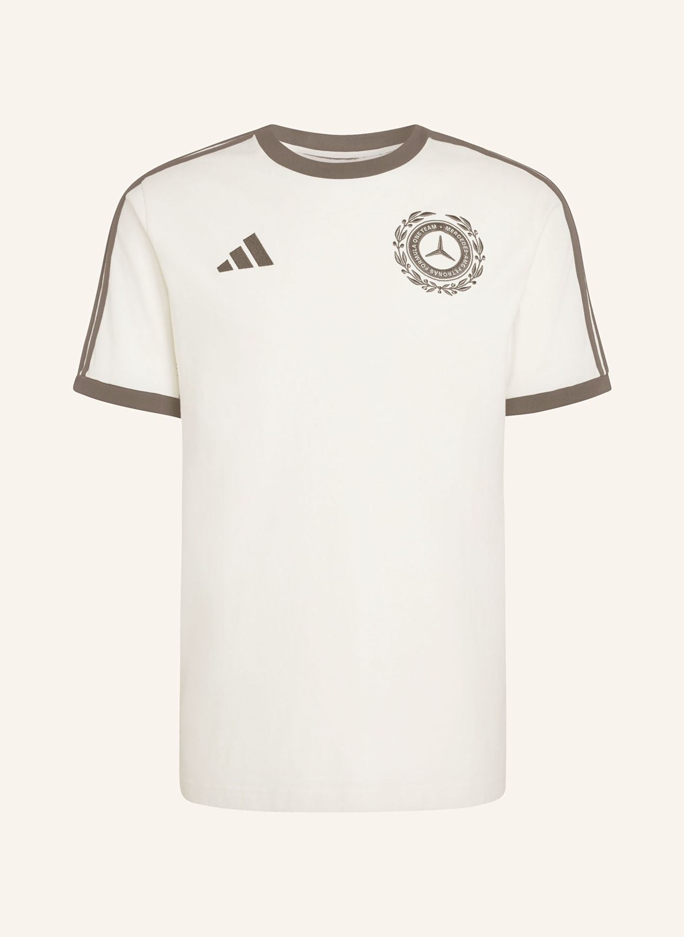adidas T-Shirt AMG PETRONAS FORMULA ONE TEAM SILVER ARROWS: CREME / DUNKELGRAU