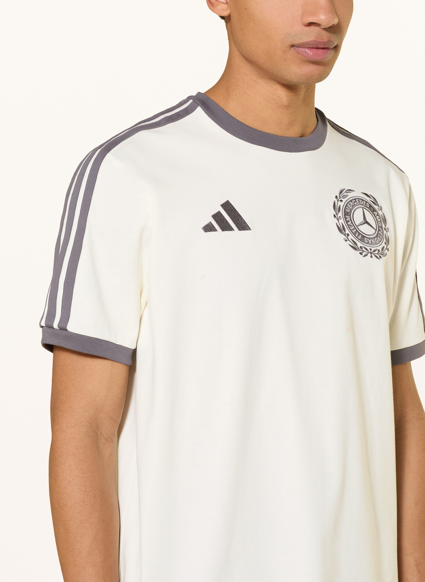adidas T-Shirt AMG PETRONAS FORMULA ONE TEAM SILVER ARROWS: CREME / DUNKELGRAU