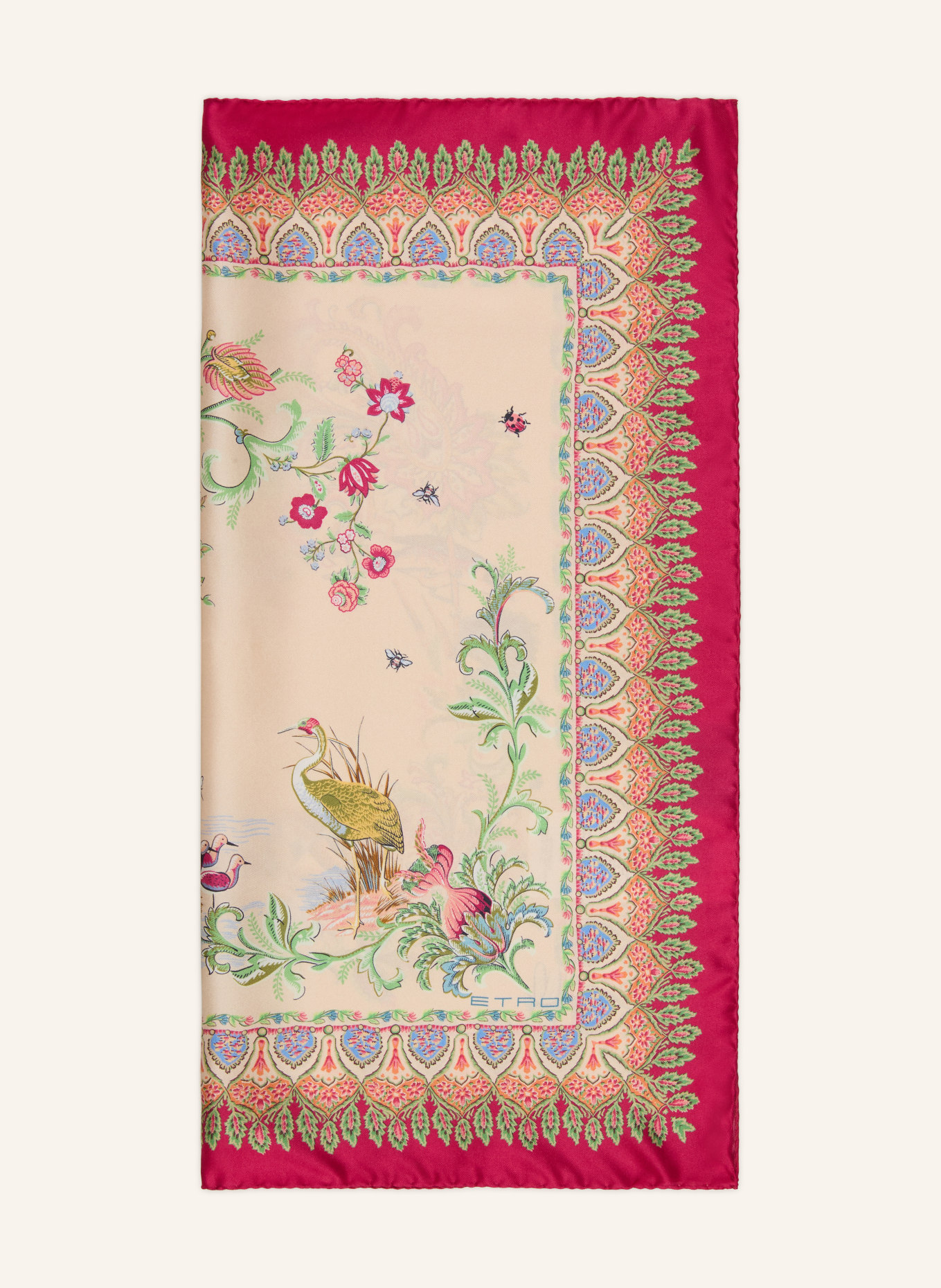 ETRO Seidentuch RIGOLETTO: BEIGE / PINK / HELLGRÜN