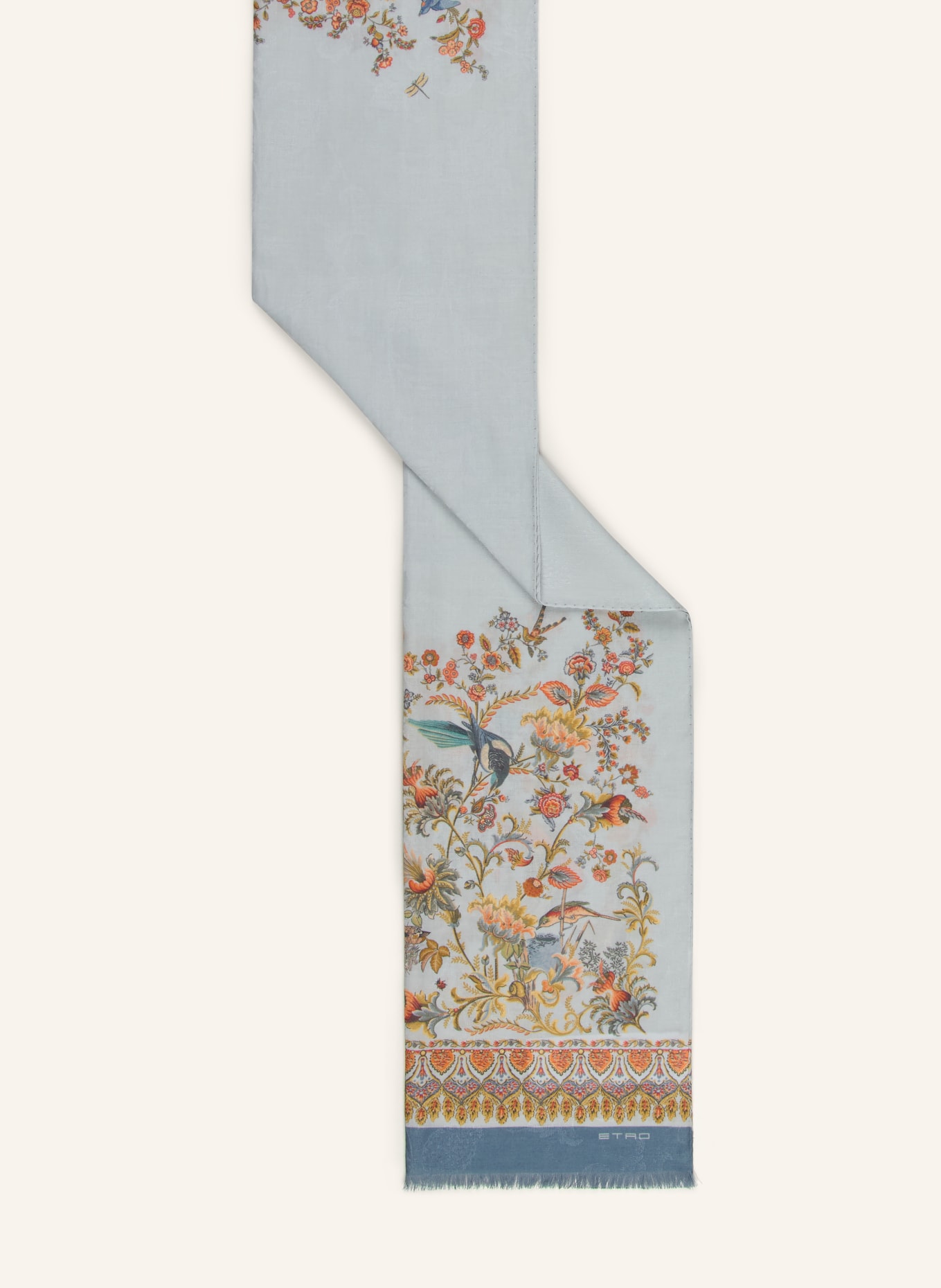 ETRO Schal TOSCA: HELLBLAU / HELLORANGE / HELLGRÜN