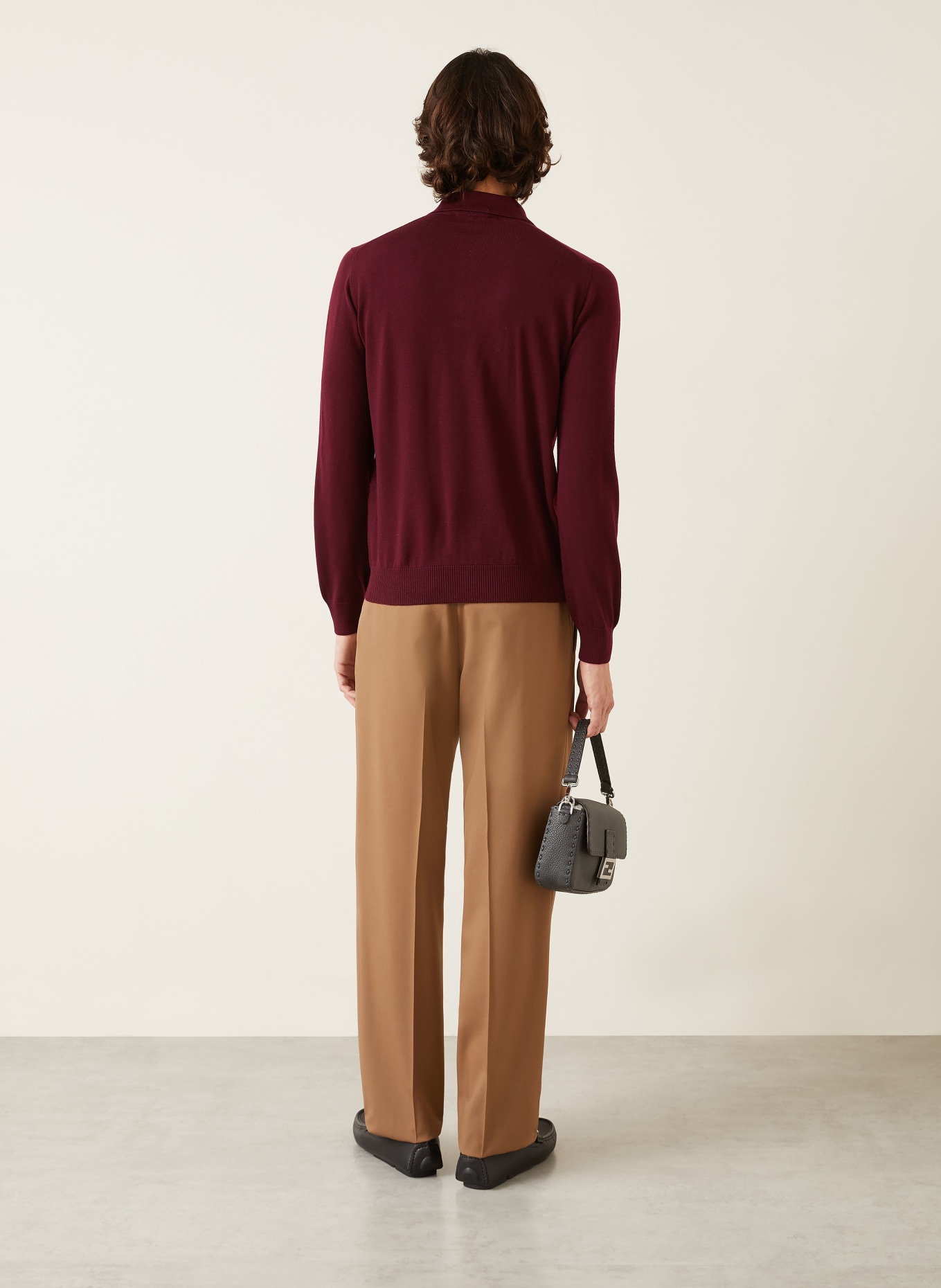 FENDI Strick-Poloshirt: DUNKELROT