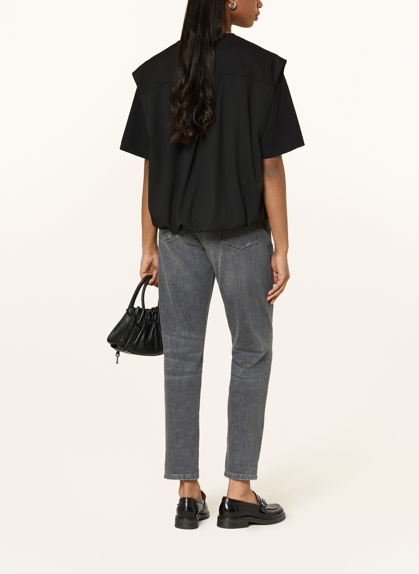 CAMBIO Mom Jeans KERRY: 5149 black cross destroy used