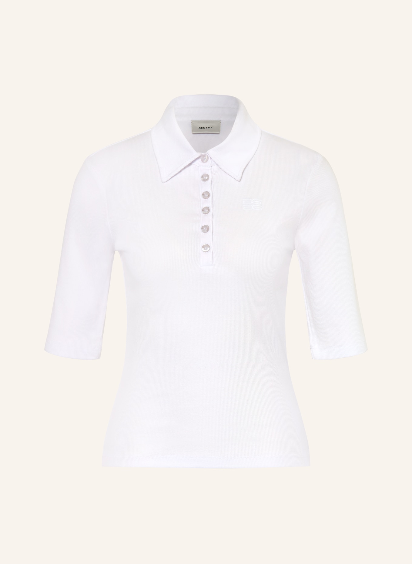 GESTUZ Jersey-Poloshirt GZDREW: WEISS