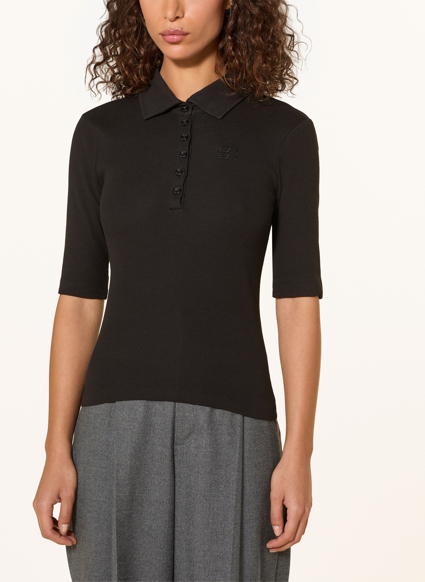 GESTUZ Jersey-Poloshirt GZDREW: SCHWARZ