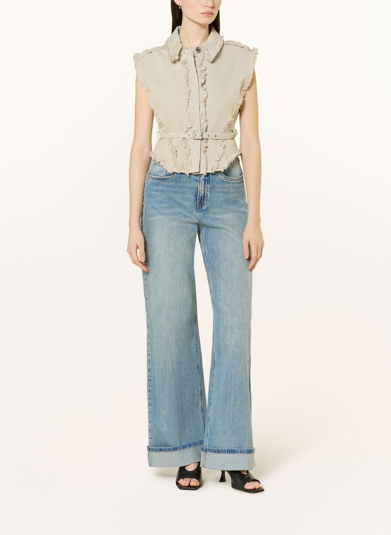 GESTUZ Wide Leg Jeans GZSARA: 104590 Washed blue