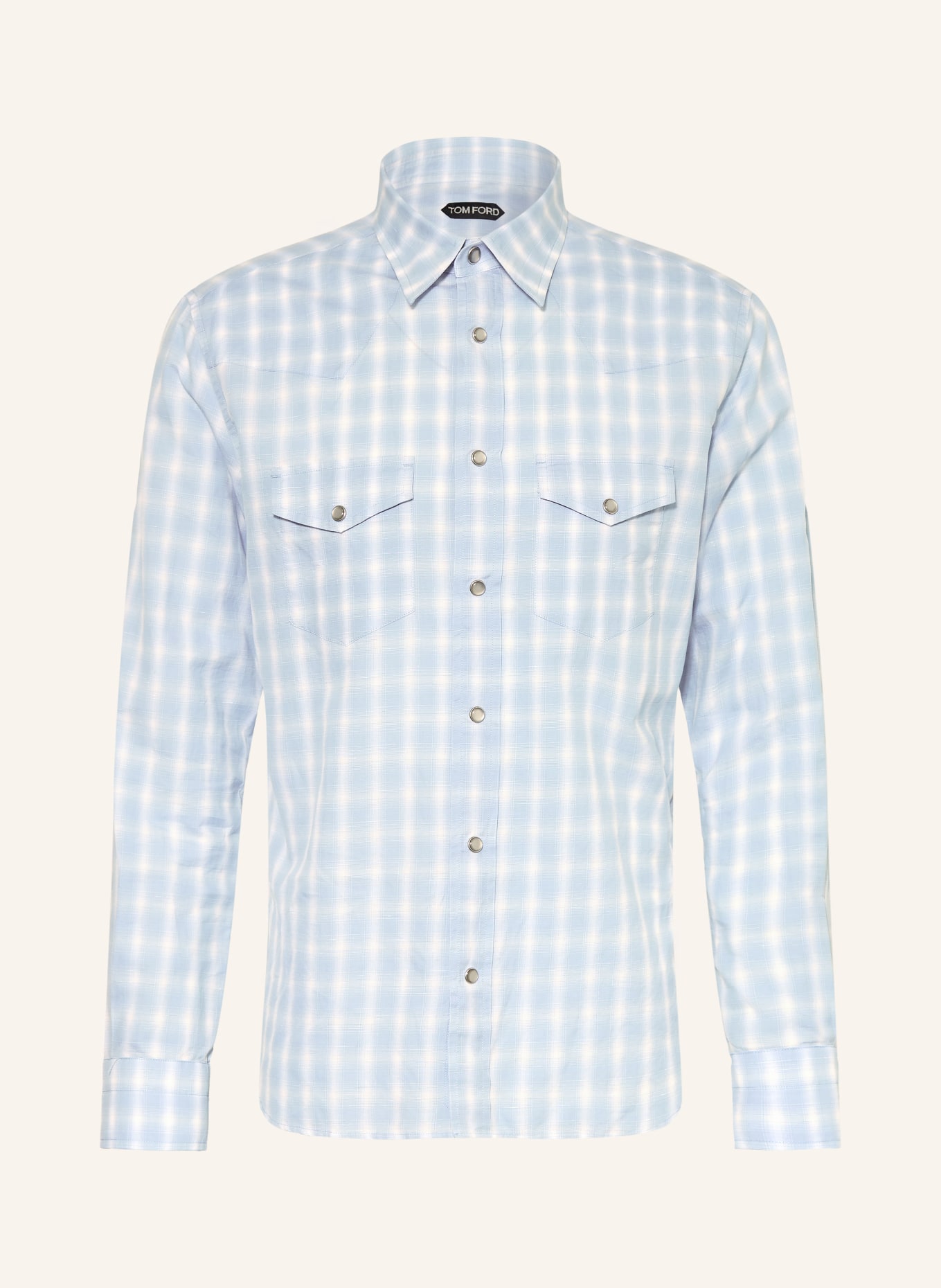 TOM FORD Hemd Regular Fit: HELLBLAU / WEISS