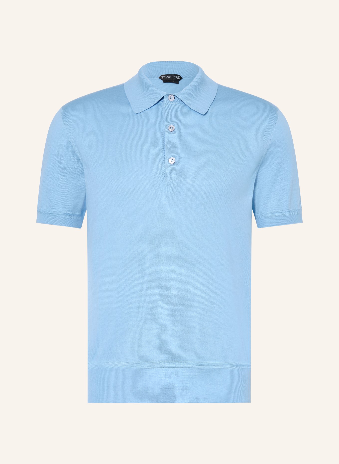 TOM FORD Strick-Poloshirt: HELLBLAU