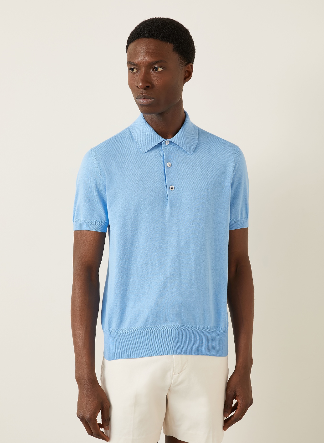 TOM FORD Strick-Poloshirt: HELLBLAU