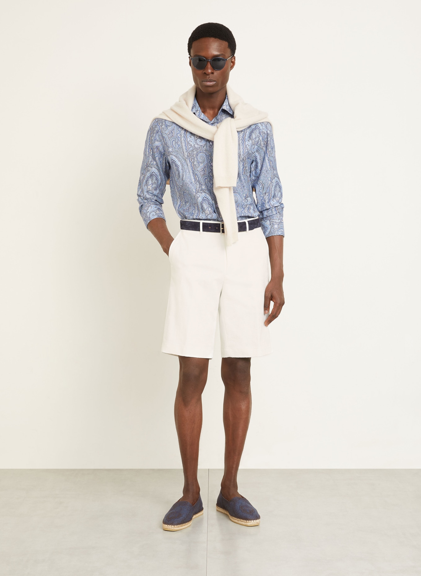 ETRO Chinoshorts aus Jacquard: WEISS