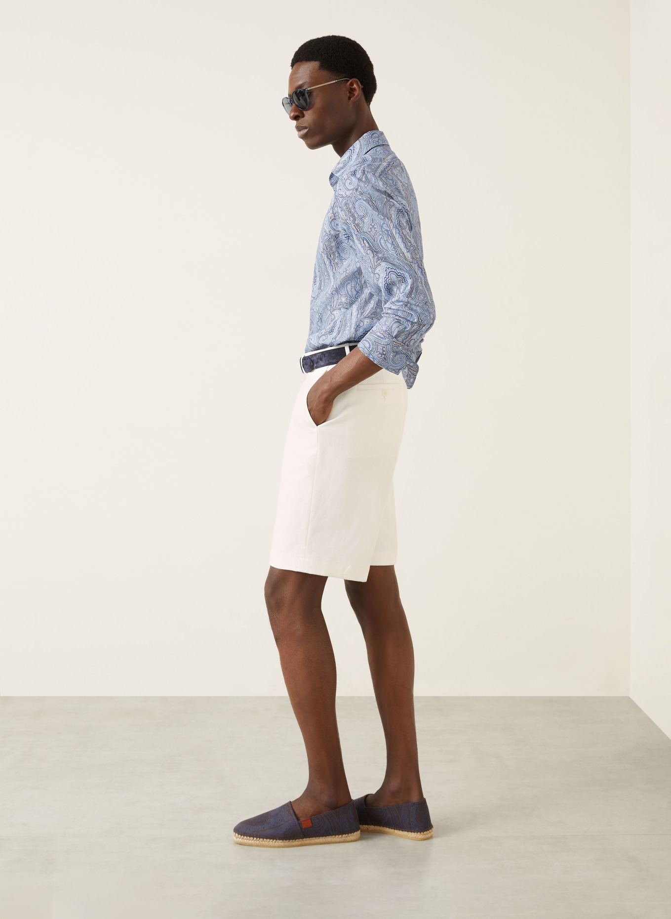 ETRO Chinoshorts aus Jacquard: WEISS