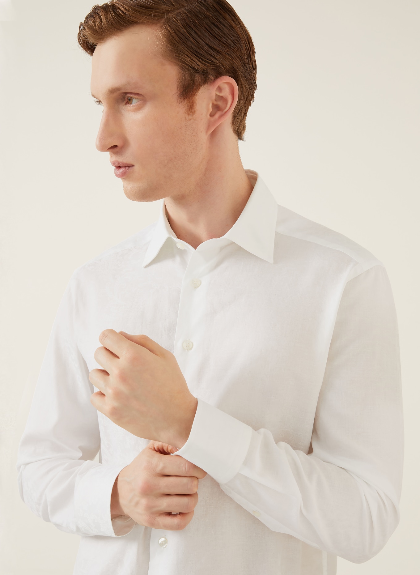 ETRO Jacquard-Hemd Slim Fit: WEISS