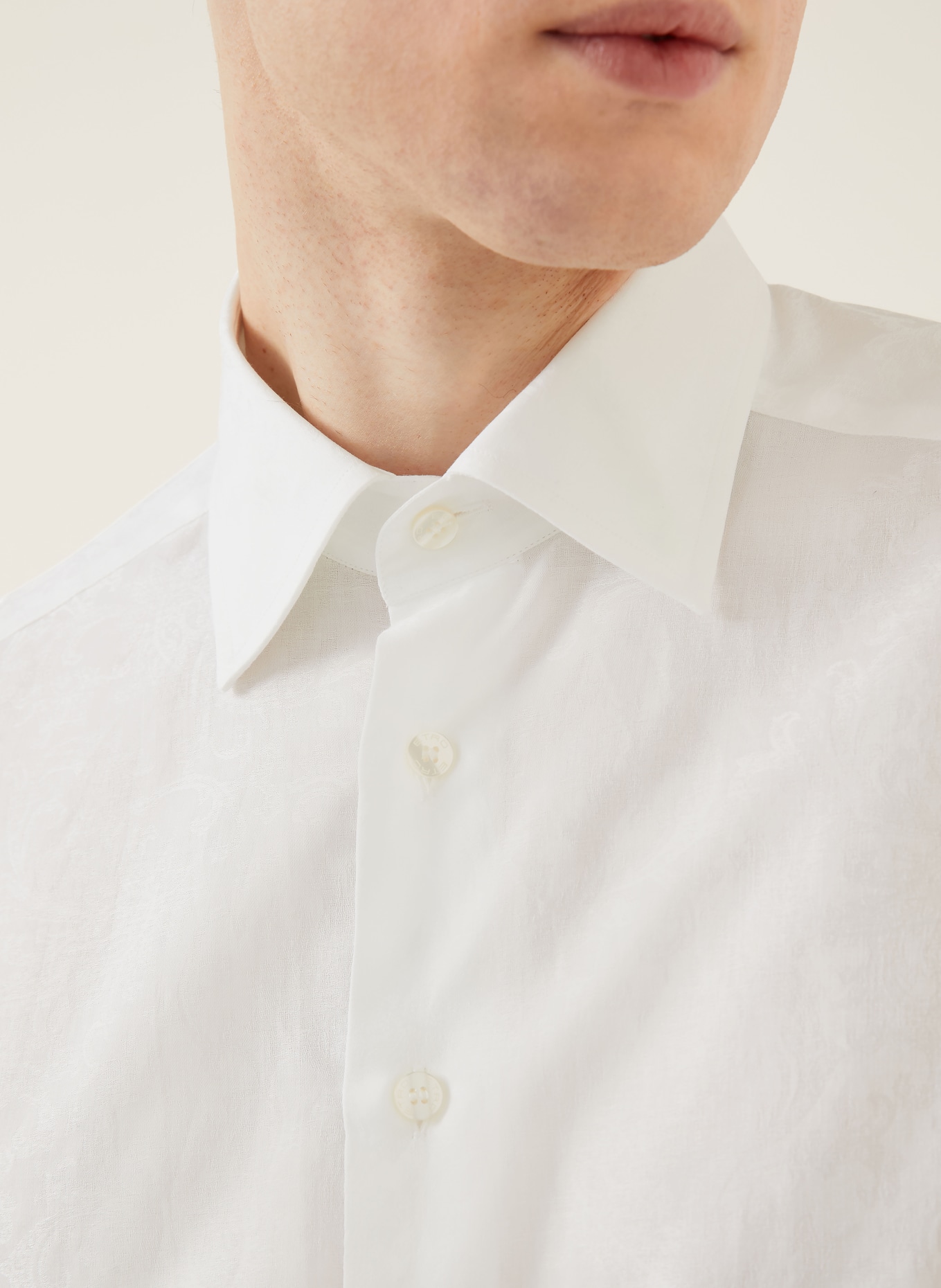 ETRO Jacquard-Hemd Slim Fit: WEISS