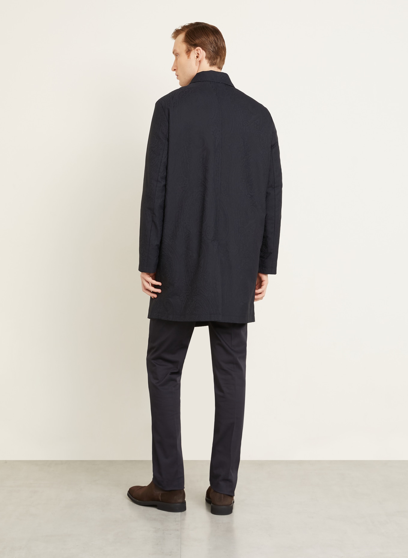 ETRO Jacquard-Mantel: DUNKELBLAU