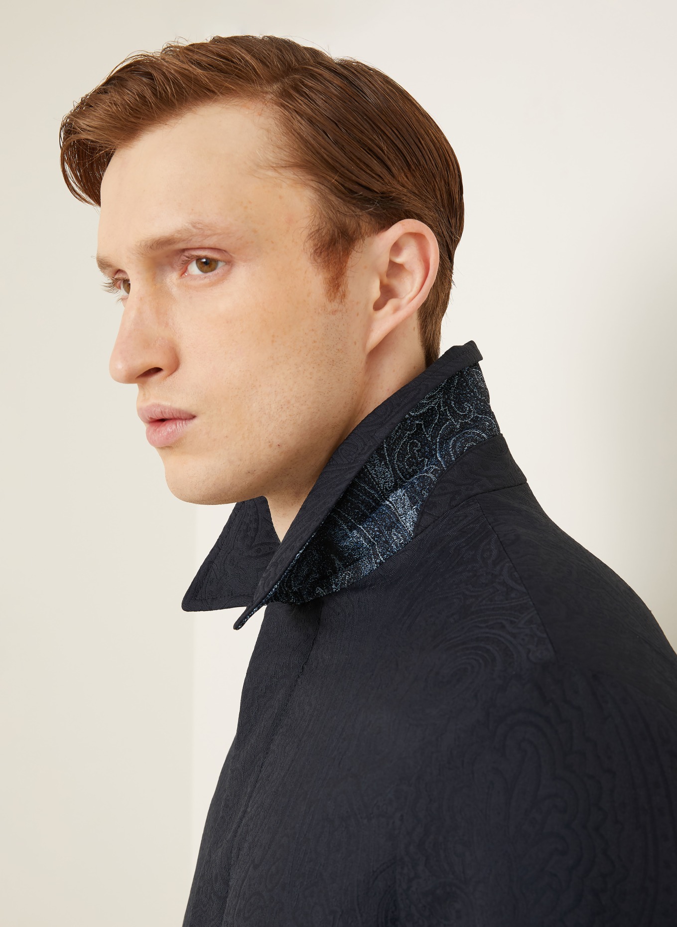 ETRO Jacquard-Mantel: DUNKELBLAU