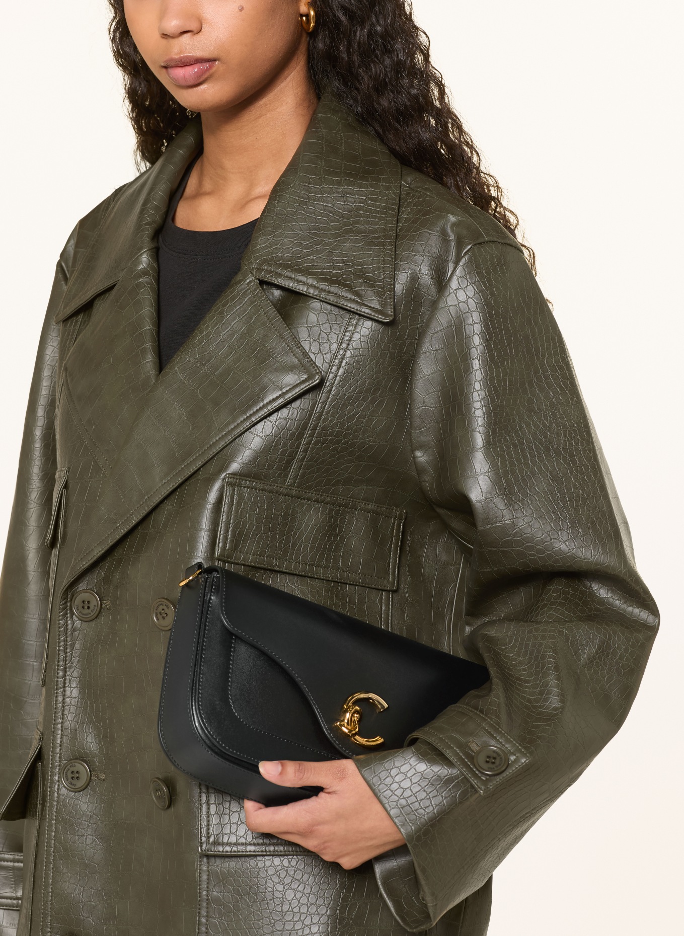 COCCINELLE sac à bandoulière: NOIR / OR