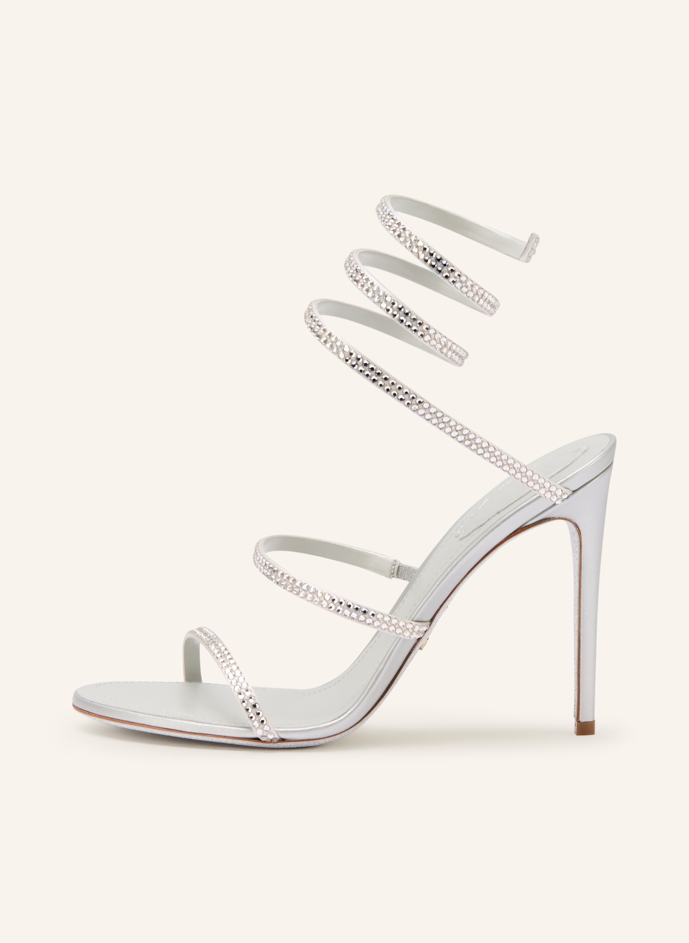 RENE CAOVILLA Sandaletten CLEO mit Schmucksteinen: GRAU / SILBER