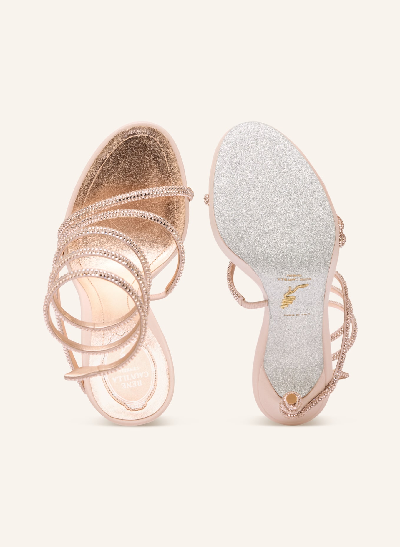 RENE CAOVILLA Sandaletten MARGOT mit Schmucksteinen: ALTROSA