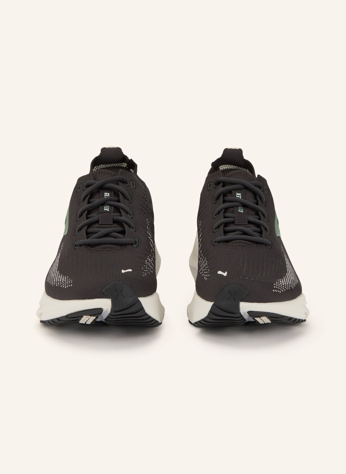 BROOKS Laufschuhe GLYCERIN FLEX: SCHWARZ / BEIGE / HELLGRÜN