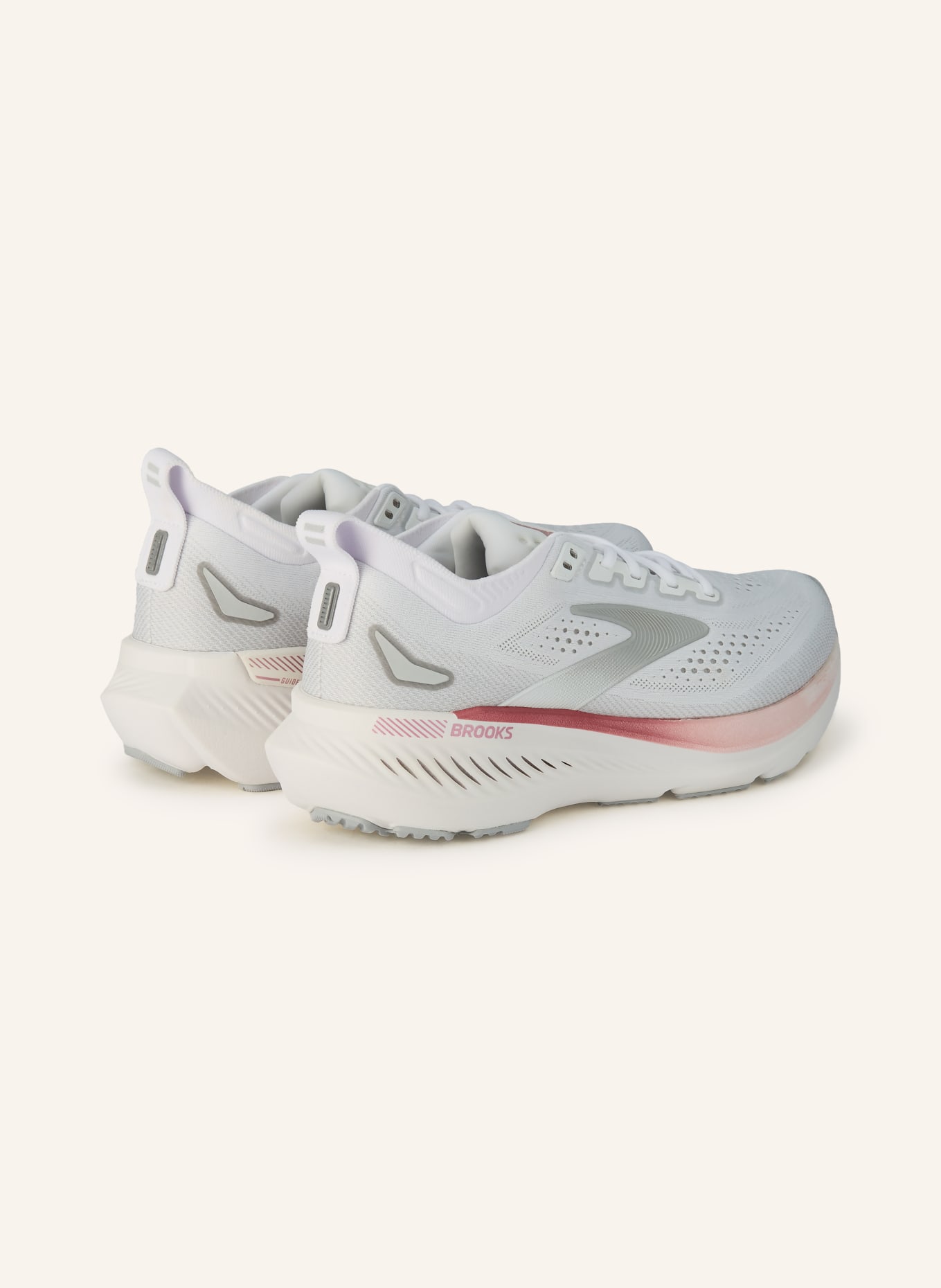 BROOKS Laufschuhe GLYCERIN GTS 23: WEISS / HELLROT