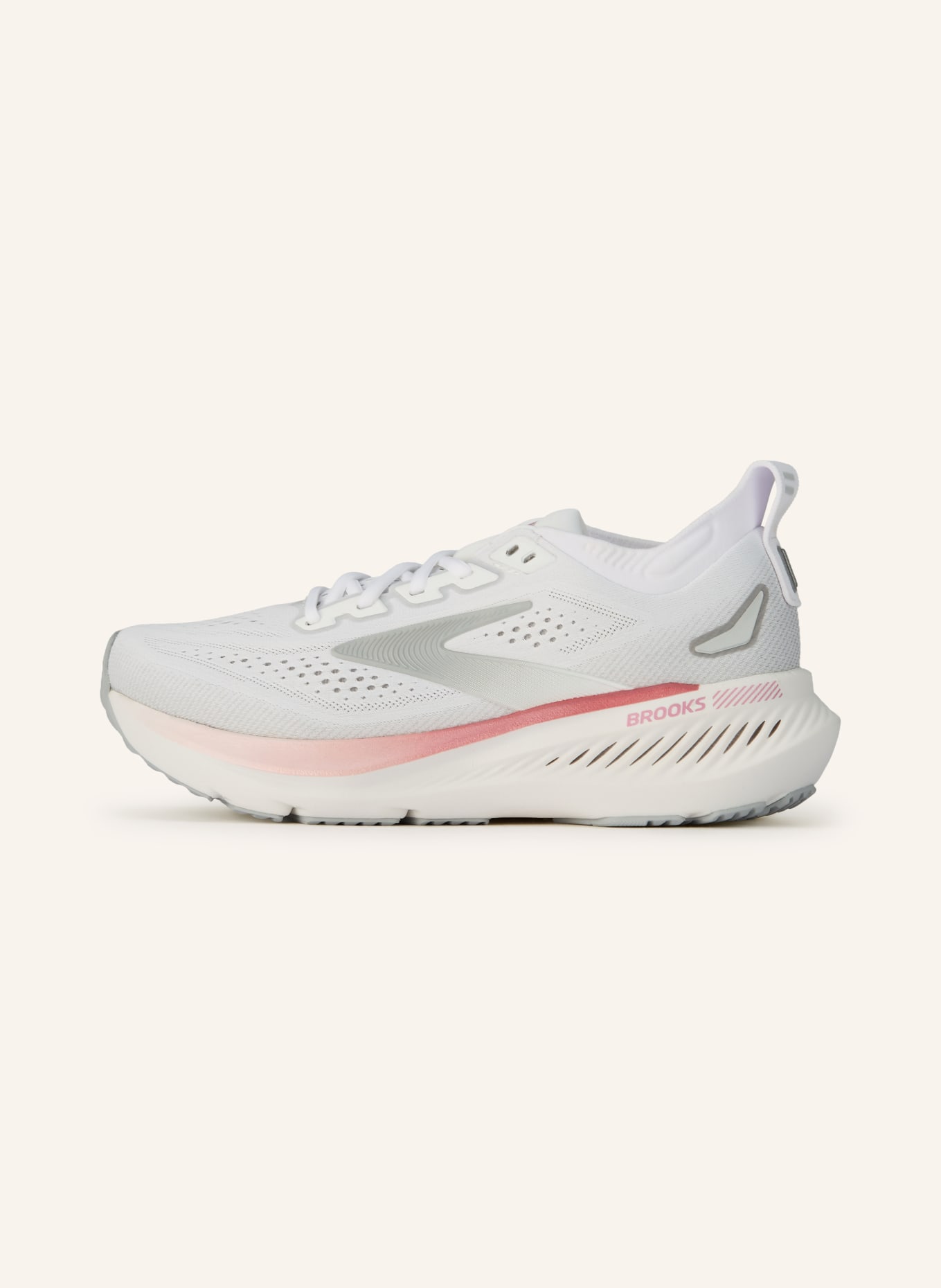 BROOKS Laufschuhe GLYCERIN GTS 23: WEISS / HELLROT