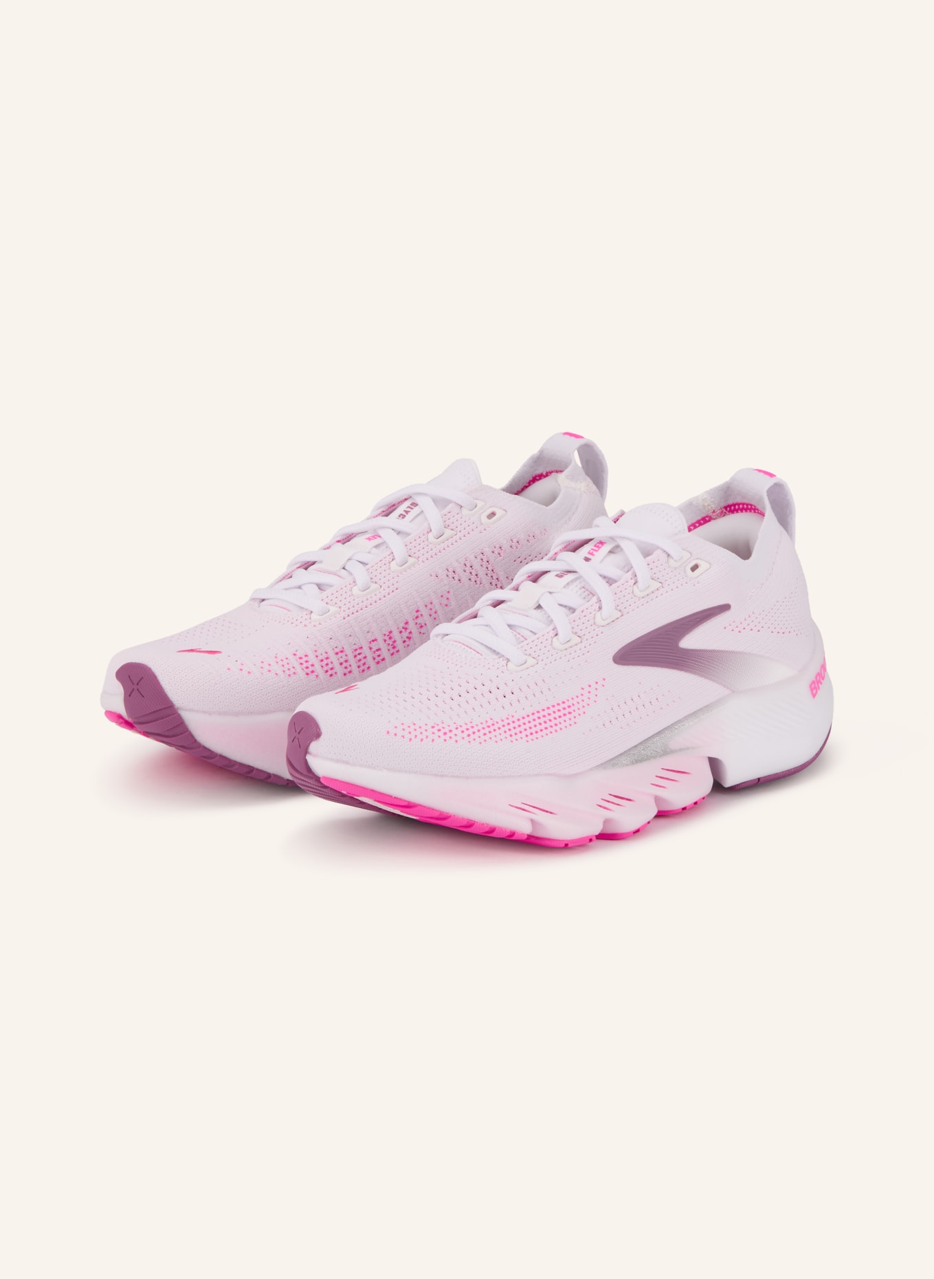 BROOKS Laufschuhe GLYCERIN FLEX: WEISS / HELLROSA / PINK