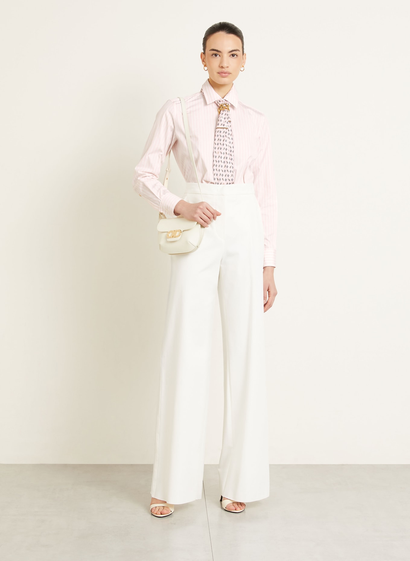 Max Mara Košile ACCENNI: SVĚTLE RŮŽOVÁ / BÍLÁ