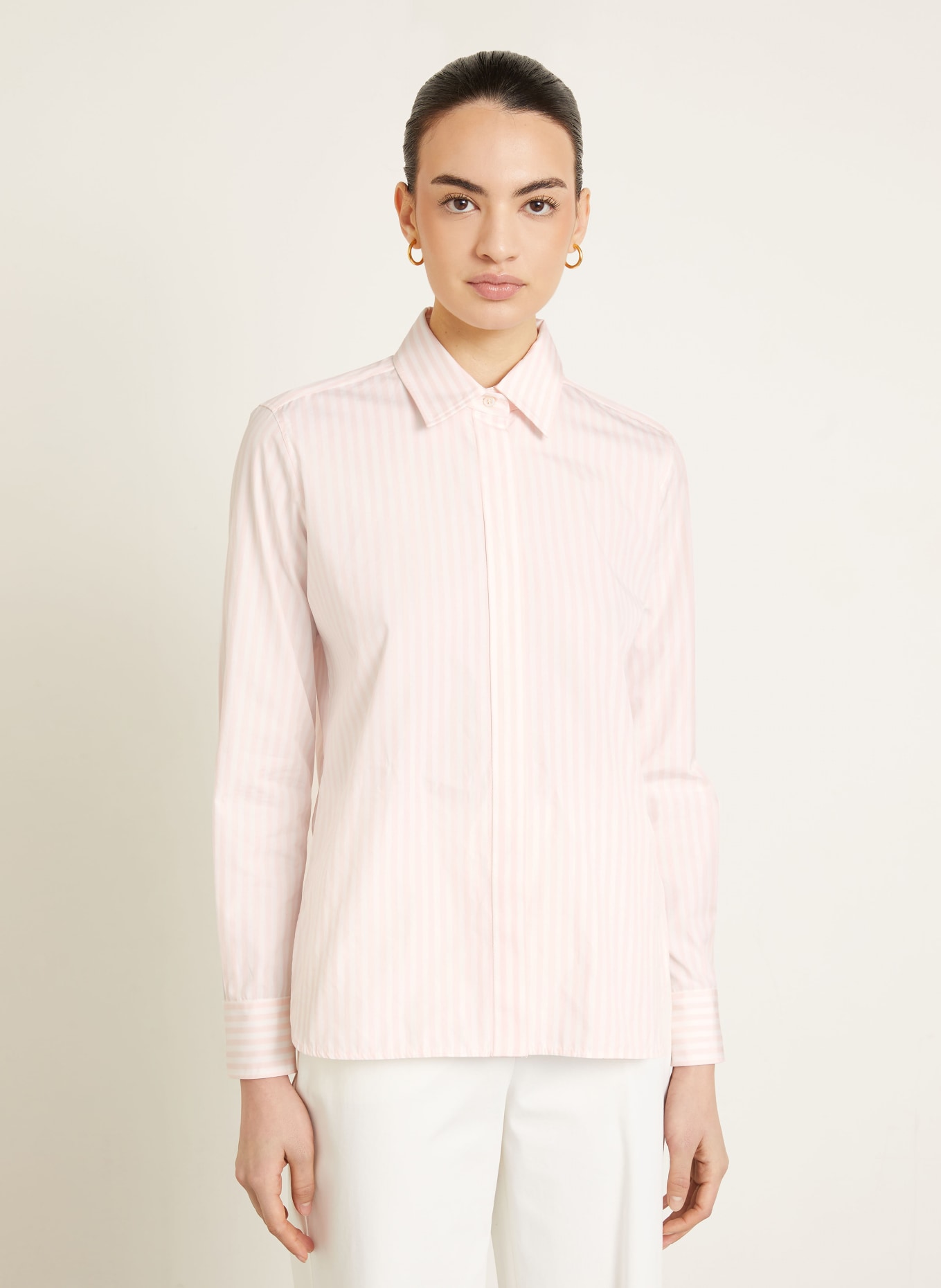 Max Mara Košile ACCENNI: SVĚTLE RŮŽOVÁ / BÍLÁ