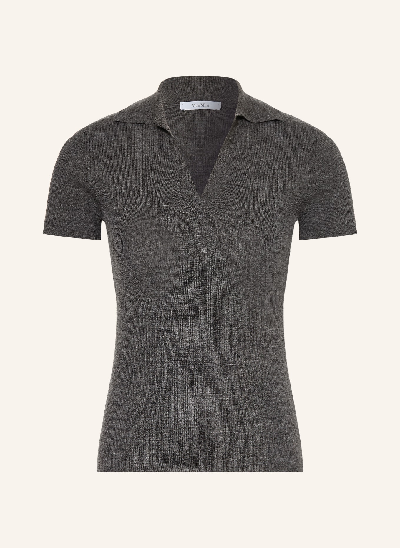 Max Mara Strick-Poloshirt ALBERO: DUNKELGRAU