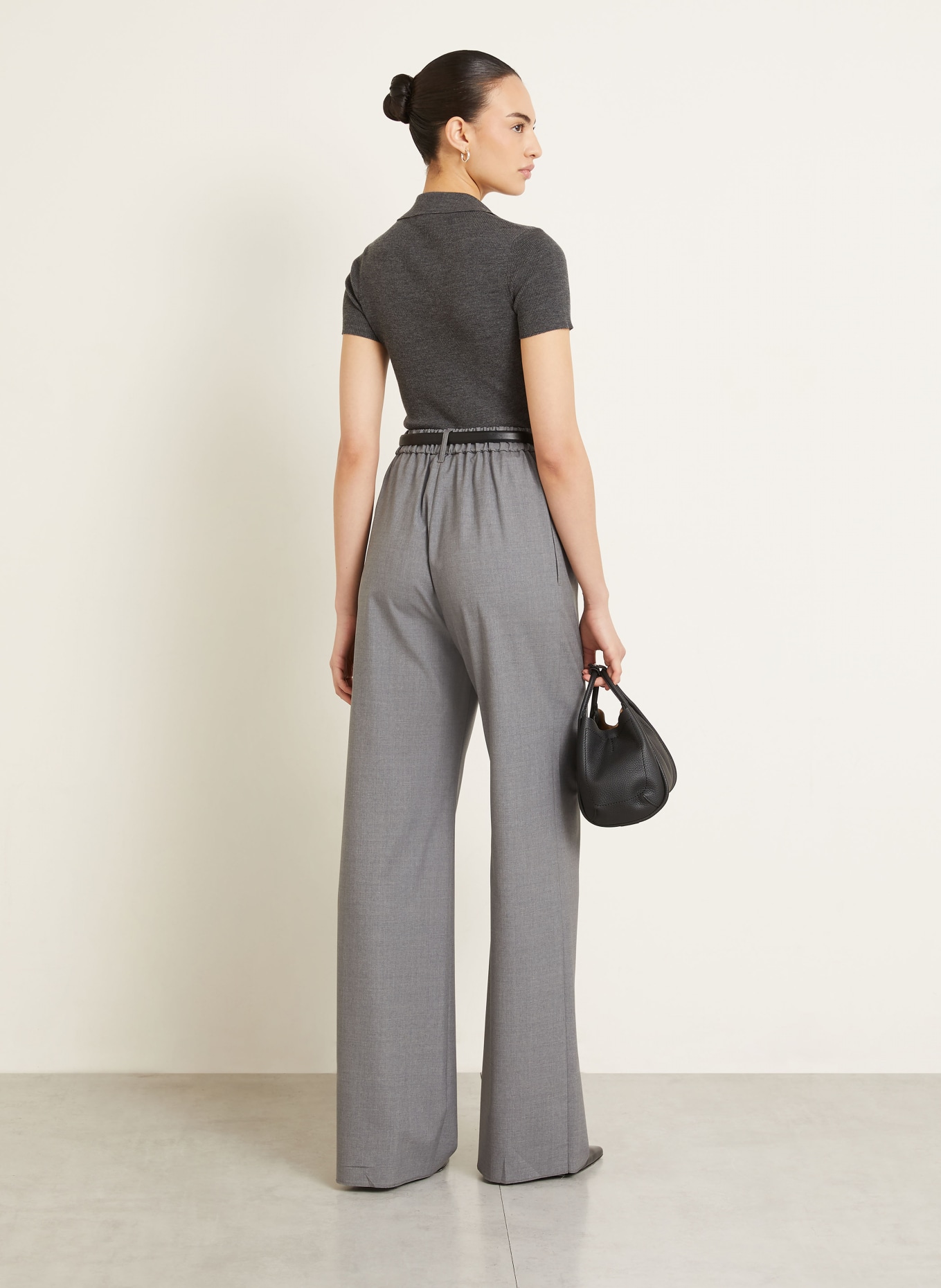 Max Mara Strick-Poloshirt ALBERO: DUNKELGRAU